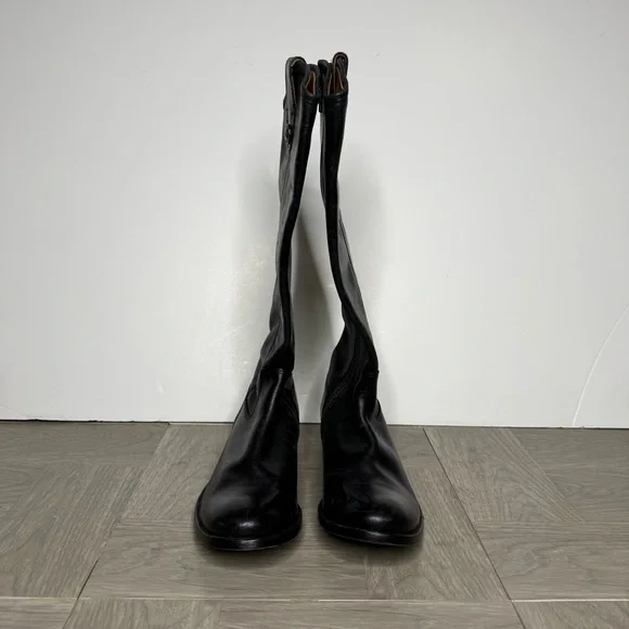 Frye Melissa Black Leather Riding Boot 7B - Picture 2 of 9